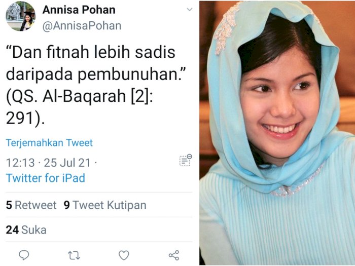 Annisa Pohan Dianggap Menistakan Agama karena Salah Kutip Ayat Alquran: Mohon Maaf