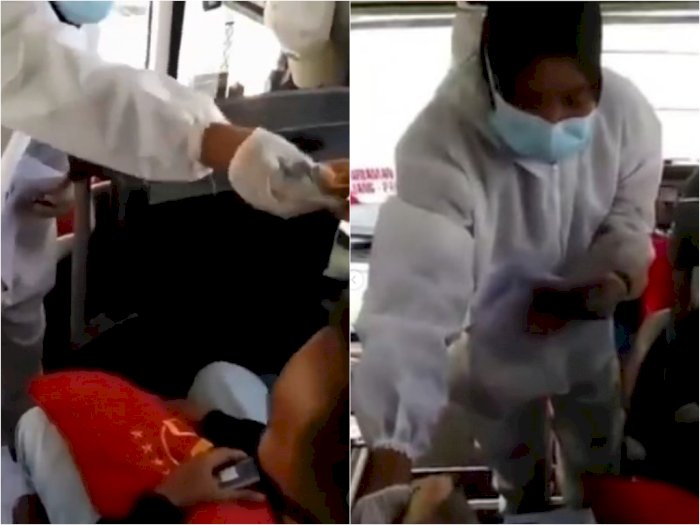 Viral Video Wanita Mengenakan APD Jual Bebas Surat Antigen di Dalam Bus, Ini Faktanya!