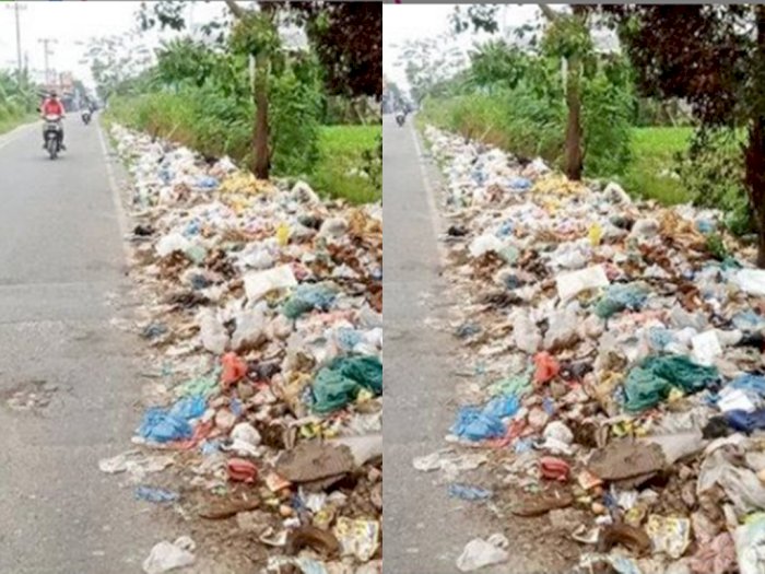 Miris! Sampah Mengular di Pinggir Jalan Industri, Baunya Bikin Warga Mau Muntah