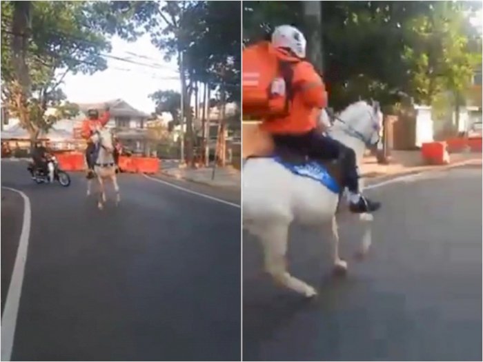 Viral, Video Driver Shopee Food Tunggangi Kuda Antar Makanan Pelanggan: Aneh-aneh Wae!