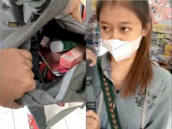 Astaga! Wanita Ini Kepergok Mencuri di Minimarket, Belagak Ambil Uang Dalam Tas Lalu Kabu
