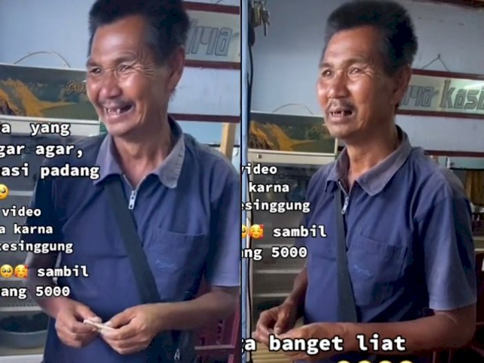 Menyedihkan, Bapak Penjual Agar-Agar Beli Nasi Bungkus dengan Uang Rp5 Ribu