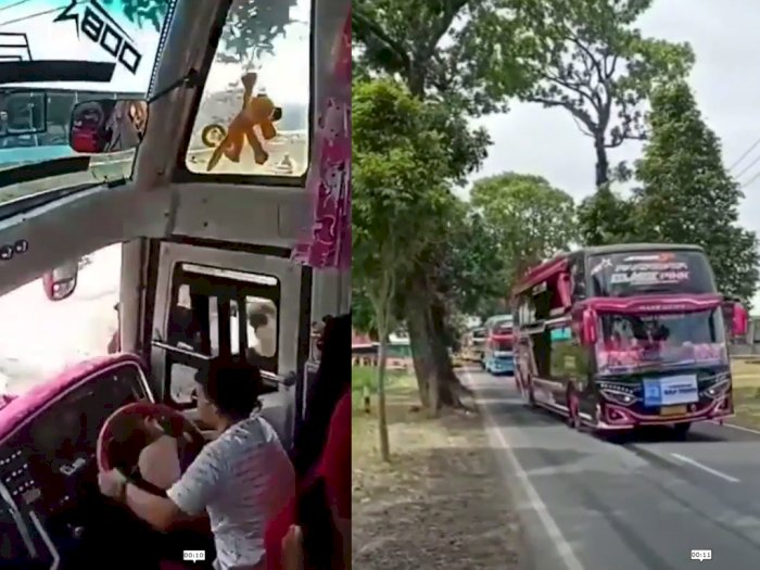 Meresahkan! Sopir Bus Ugal-ugalan di Kuningan, Para Penumpang 'Bocil' Malah Kegirangan
