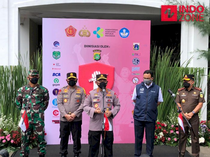Kapolri Launching Program Vaksinasi Merdeka DKI Jakarta