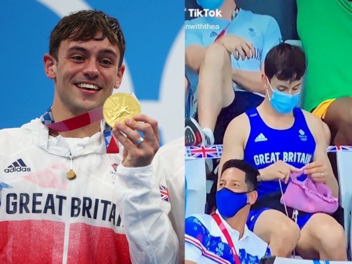 Viral Atlet Gay Inggris Peraih Emas Terciduk Kamera Asyik Merajut saat Nonton Olimpiade