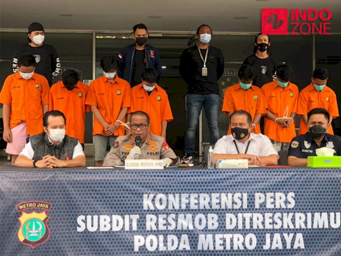 Doyan Nantang Geng Lain Tawuran, 9 Member Geng Motor 'Enjoy Mabes' DIciduk Polda Metro