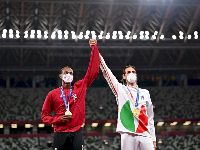 Haru! Kisah Atlet Qatar & Italia, Berbagi Emas di Olimpiade  Tokyo 2020