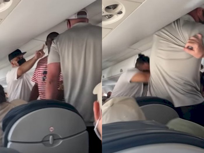 Viral Video Tiga Orang Penumpang Berkelahi di Pesawat, Penumpang Lainnya Histeris