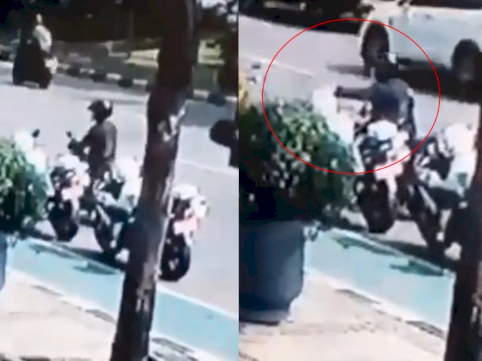 Bukan Main, Pria Ini Nekat Curi Helm Anggota Dishub di Pinggir Jalan, Aksinya Terekam CCTV
