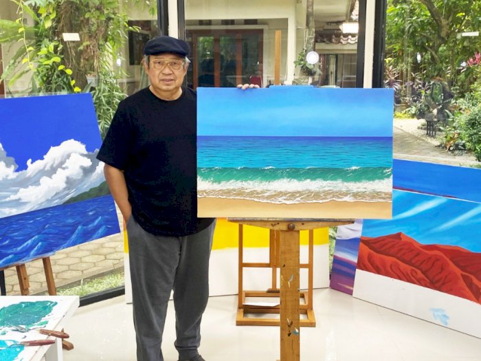 Lukisan 'Debur Ombak di Pantai Pacitan' Karya SBY Banjir Pujian dari Netizen