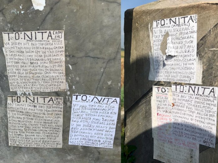 Pria Bucin Tulis Surat Cinta ke Wanita bernama Nita, Ditempel di Dinding Dekat Sawah