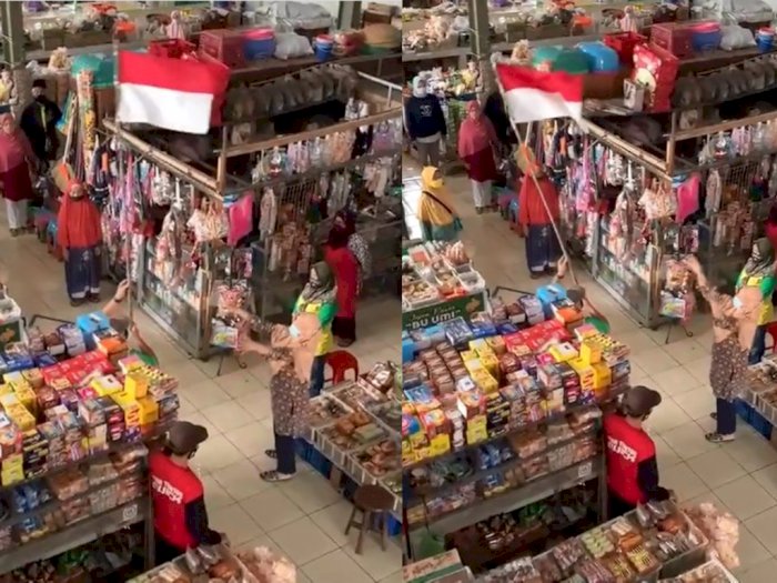 Pedagang Pasar Tradisional di Yogyakarta Nyanyi Lagu Indonesia Raya, Bikin Merinding!