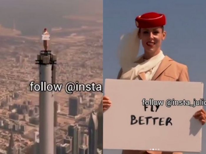 Viral, Iklan Emirates Ini Dilakukan di Atas Gedung Burj Khalifa, Netizen Lemas Melihatnya!