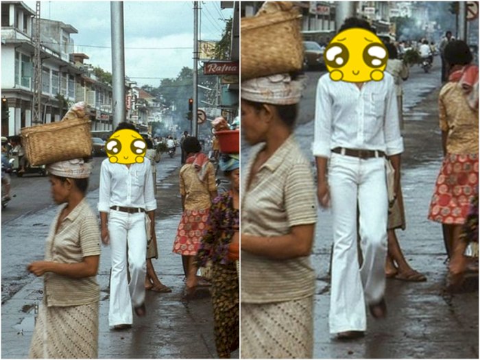 Viral Foto Jadul Kegiatan Warga di Bali Tahun 1977, Netizen Salfok Pria Modis Serba Putih