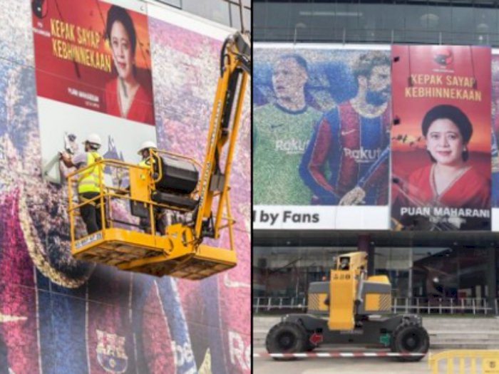Baliho Puan Dijadikan Candaan: Ada di Camp Nou hingga Muncul saat Penyambutan Messi