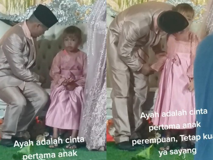 Viral Gadis Kecil Hadiri Pernikahan Ayahnya dengan  Wanita Lain, Netizen: Yang Sabar Ya