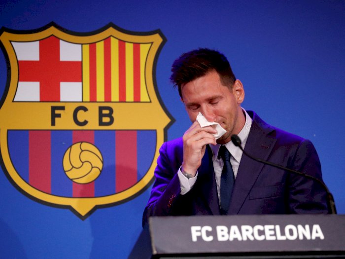 Tisu Bekas Lionel Messi untuk Seka Air Mata saat Pisah dengan Barcelona Dijual Rp14 Miliar