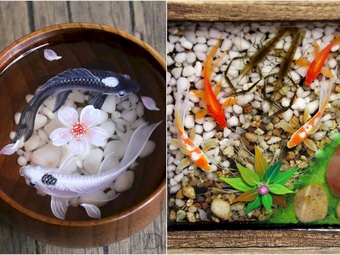 Keren! Seniman Jepang Ini Membuat Lukisan Ikan Resin 3D Seperti Hidup