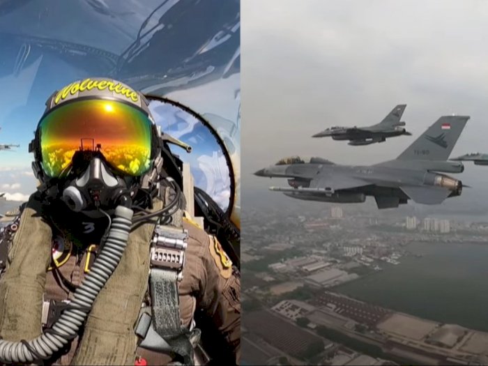 Langsung dari Kokpit F-16, TNI AU Ucapkan Selamat HUT RI Saat Lakukan Fly Pass di Udara