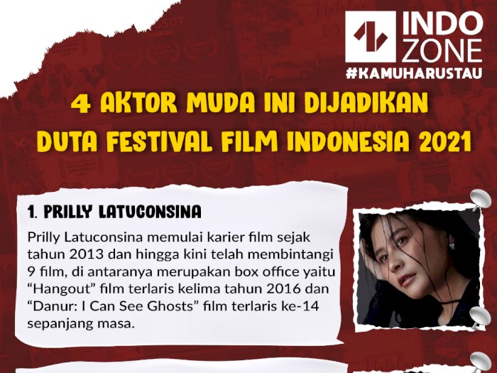 4 Aktor Muda Ini Dijadikan Duta Festival Film Indonesia 2021