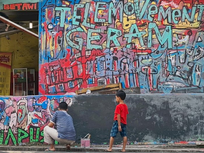 FOTO: Penghapusan Seni Mural di Tangerang