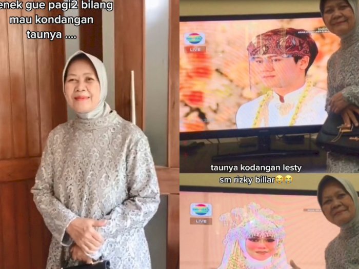 Nenek Ini Dandan Cantik, Rupanya Jadi Tamu Online di  Acara Nikahan Lesti-Billar