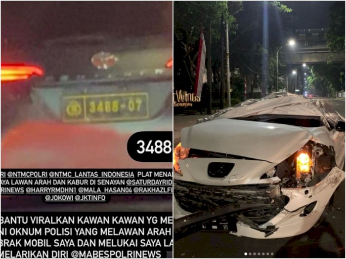 Polisi Ungkap Pengemudi Mobil Polisi Tabrak Mobil Mercy dan Peugeot Mewah di Senayan