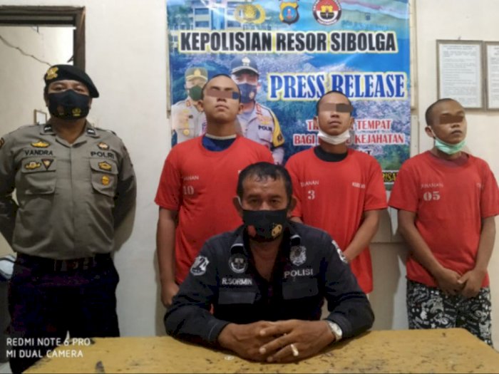 Pesta Narkoba di Bekas Kandang Ternak, 3 Pria Ini Diangkut Polres Sibolga
