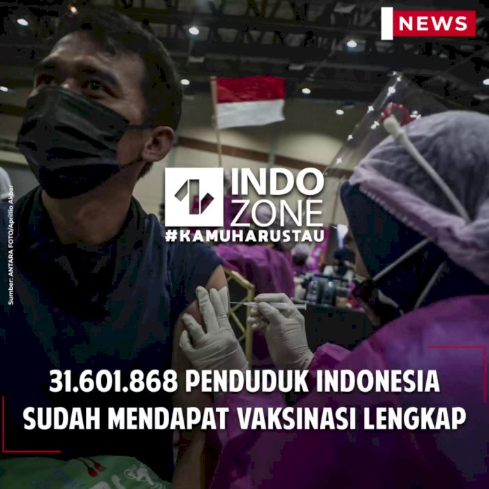 31.601.868 Penduduk Indonesia Sudah Mendapat Vaksinasi Lengkap