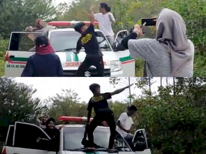 Viral! Video Mahasiswa Peserta KKN di Kapuas Asyik Joget di Atas Ambulans, Netizen: Miris