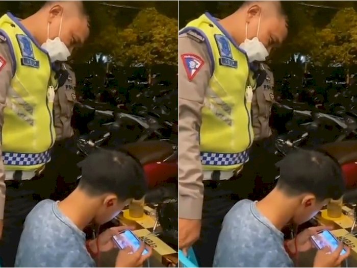 Momen Remaja Tetap Santai Main Game di Depan Polisi, Tak Peduli Meski Diteriaki 'Tembak'