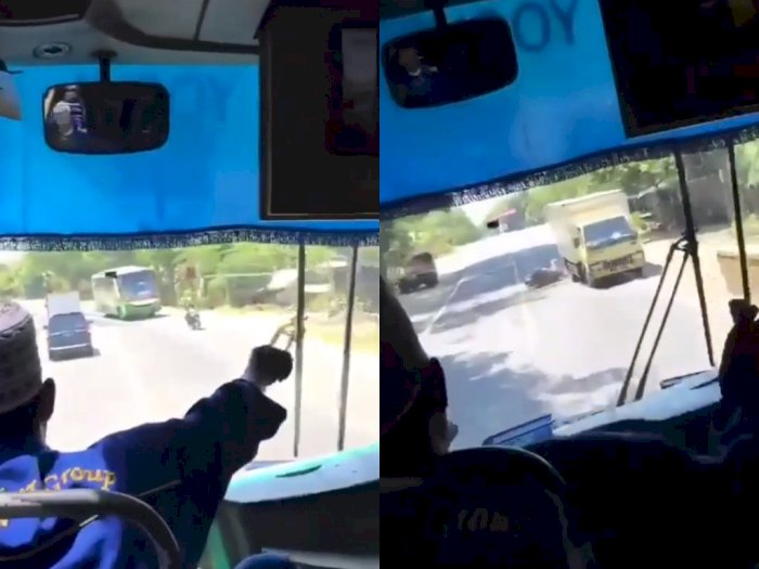 Ngeri! Detik-detik Kecelakaan Maut Bus Sugeng Rahayu di Madiun, Seorang Pemotor Tewas