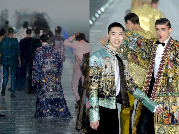 Fashion Show Dolce & Gabbana Diakhiri dengan Hujan Es, Banyak Artis Dunia Berhamburan