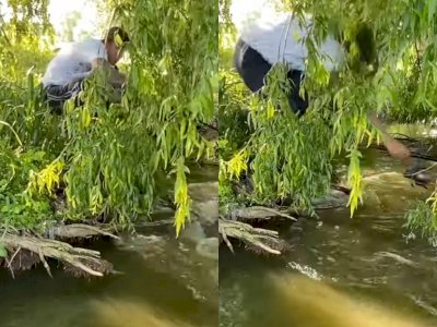 Viral Video Pria Memancing di Danau, Malah Hampir Jadi Mangsa Ikan Raksasa