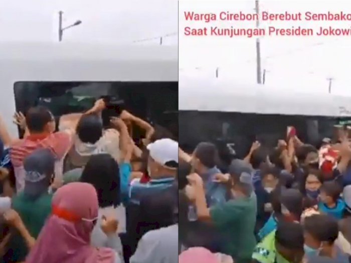 Video Warga Desak-desakan Berebut Sembako Jokowi, Tak Hanya Bingkisan di Dalam Selokan