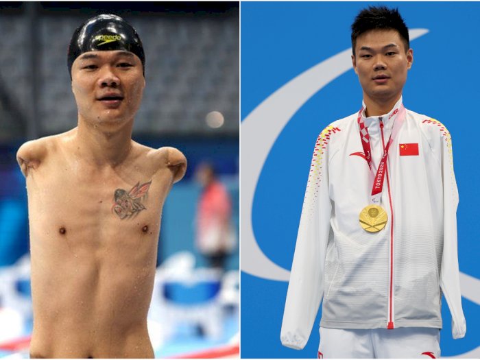 Salut! Perenang Tanpa Lengan Asal Tiongkok Ini Sabet 4 Medali Emas di Paralimpiade