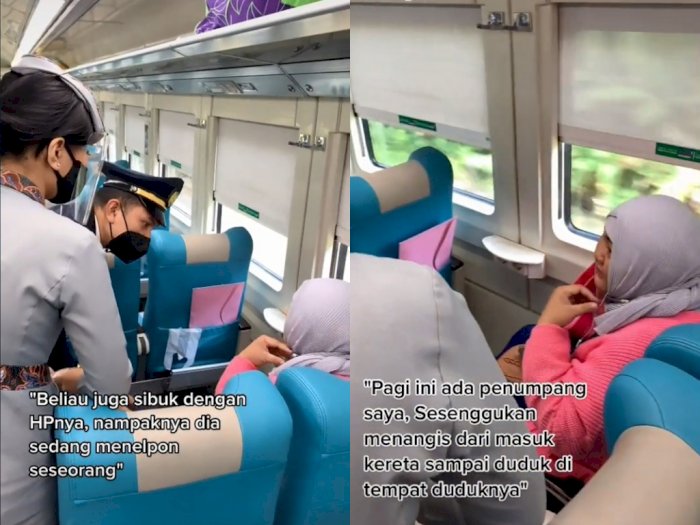 Viral! Ibu Menangis di Kereta Dengar Kabar Anaknya Meninggal, Aksi Petugas Tuai Pujian