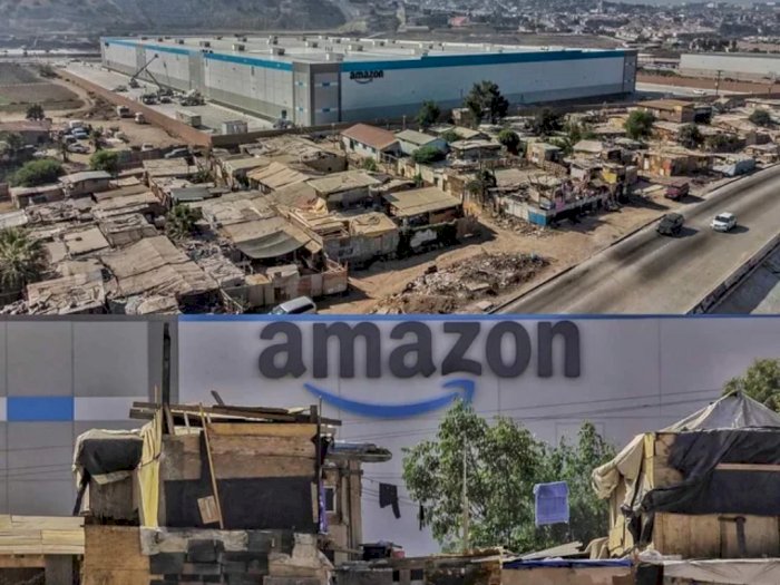 Foto Memilukan Gudang Amazon Dibangun di Tengah Pemukiman Kumuh, Jadi Sorotan Netizen