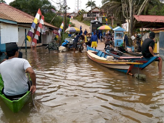 FOTO: Banjir Luapan Sungai Mentaya di Kotawaringin Timur