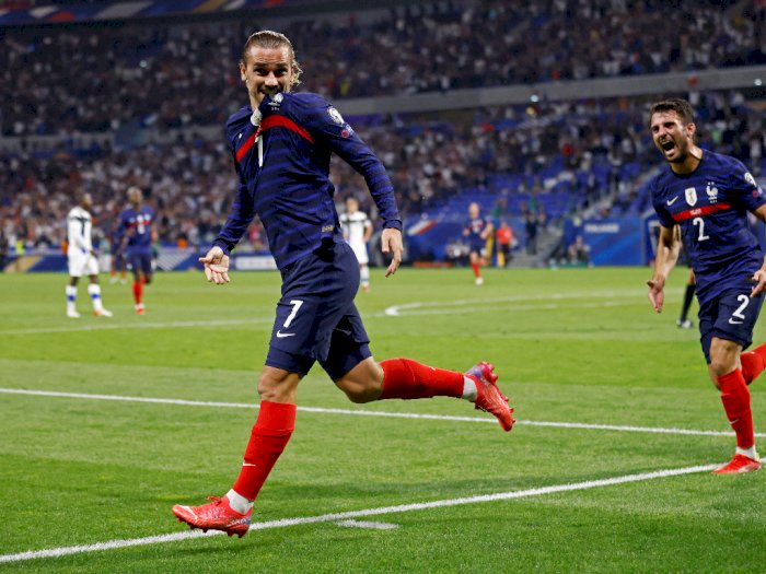 FOTO: Kualifikasi Piala Dunia 2022, Dua Gol Griezmann Bawa Prancis Tundukkan Finlandia