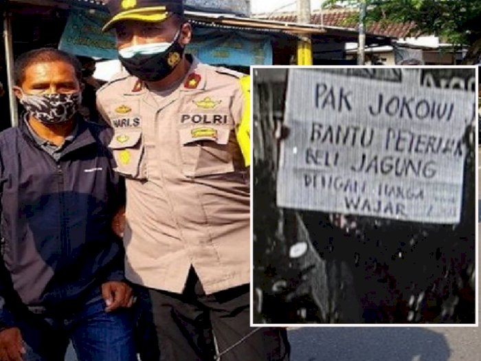 Tampang Polisi yang Tangkap Pria Bentangkan Poster ke Jokowi, Tuntut Harga Jagung Wajar 