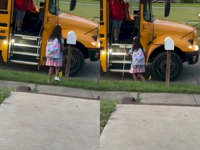 Gadis Tunanetra Ini Pertama Kali Naik Bus Sekolah Tanpa Bantuan, Videonya Mengharukan