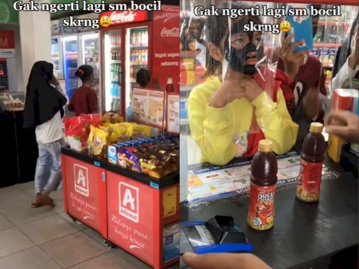 Kelakuan Tiga Bocah saat Beli Minuman di Minimarket, Netizen Ngakak Lihat Masker Mereka
