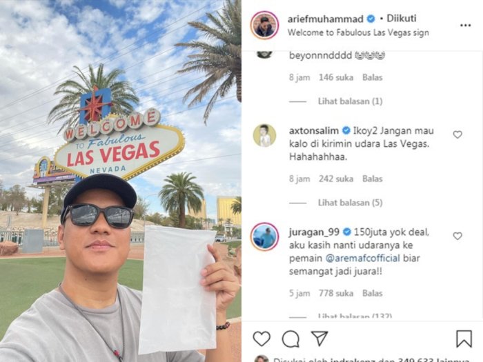 Gokil! Arief Muhammad Jual Sekantong Plastik Udara Las Vegas, Ditawar Hingga Ratusan Juta