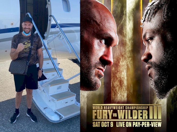 Jelang Duel Ketiga Lawan Deontay Wilder, Tyson Fury Mendarat di Las Vegas 