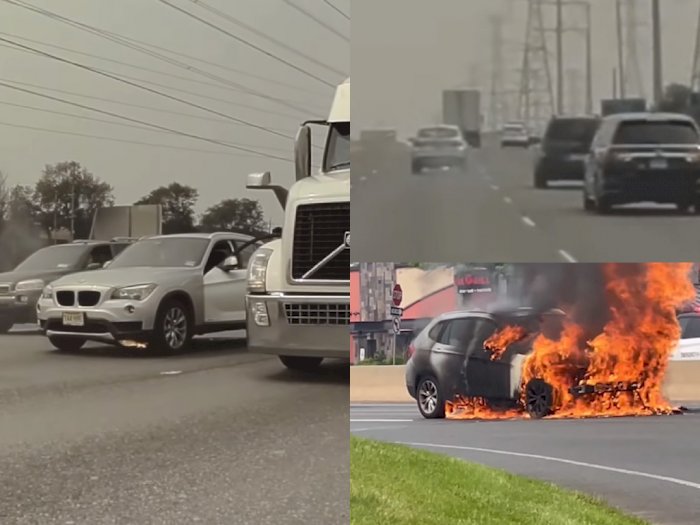 Pemilik Tesla Ini Selamatkan Nyawa Pengemudi BMW X1 yang Terbakar di Jalan!
