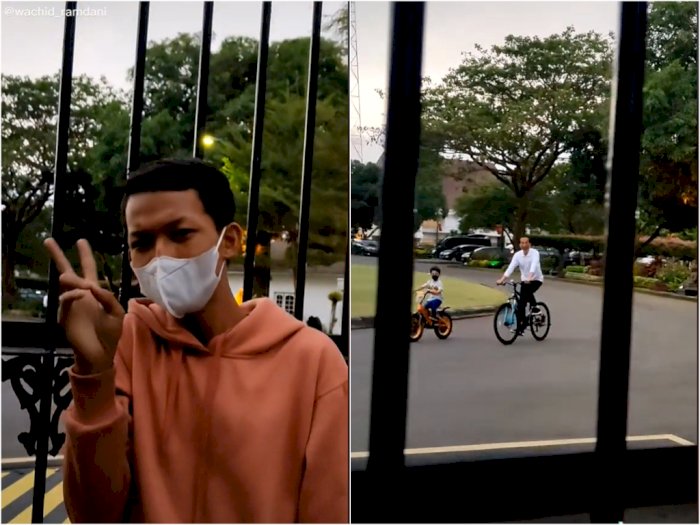 Sedang Santai di Depan Gedung Agung, Pria ini Disapa oleh Presiden Jokowi Saat Bersepeda