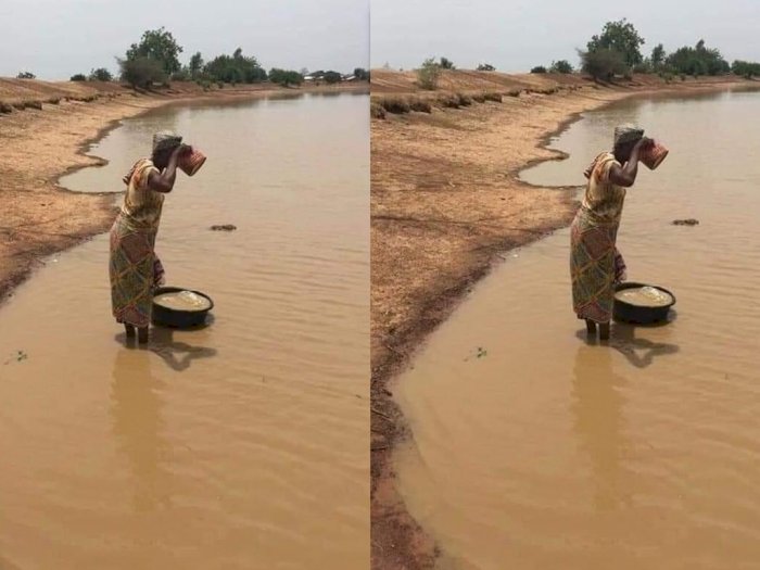Viral Foto Memilukan Perempuan Afrika Minum Air Danau yang Keruh, Tuai Pro Kontra Netizen