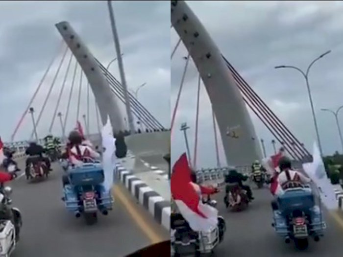 Viral Aksi Arak-arakan Moge Melintas di Jembatan Belum Diresmikan, Tuai Kecaman Warga