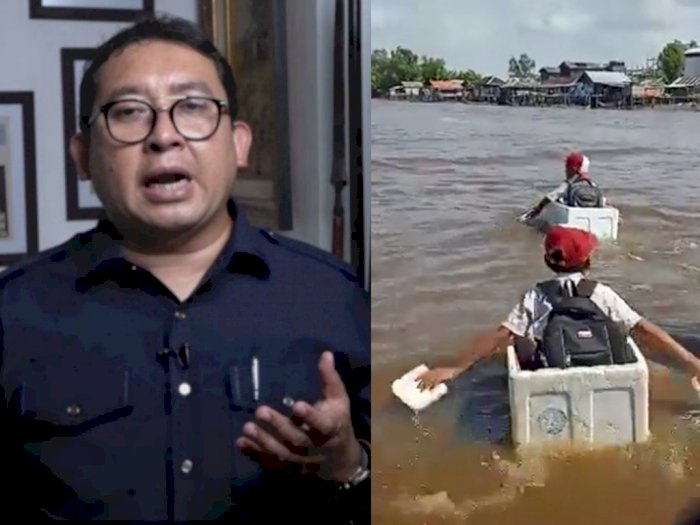 Prihatin Anak SD Nyebrang Sungai Pakai Styrofoam, Fadli Zon Singgung Soal Mobil Listrik